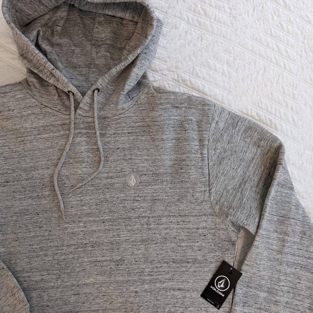 Volcom Gray Foreman Pullover Sweatshirt Hoodie Fleece Men's Medium New - Picture 5 of 11